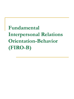 Fundamental Interpersonal Relations Orientation