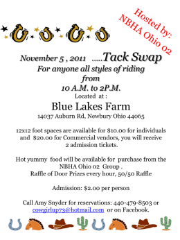2nd Annual Tack Swap and Fashion Show