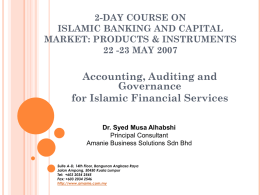 2-Day Course on Islamic Banking and Capital Market