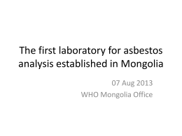 The first laboratory for asbestos fiber analysis