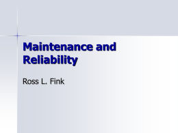 Maintenance and Reliability
