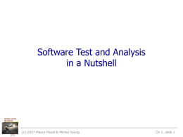 Software Test and Analysis in a Nutshell