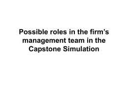 Possible Role Assignments in the Capstone Simulation