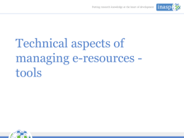 Technical aspects of managing e-resources