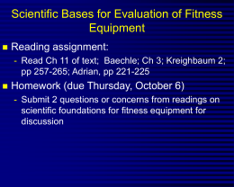 Biom/Phys Considerations for Fit Equip