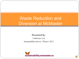 Waste Reduction Plan - McMaster University
