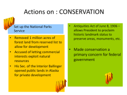 Actions on : CONSERVATION