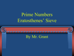 Prime Numbers Eratosthenes’ Sieve