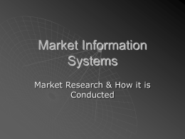 Market Information Systems