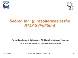 Search for resonances at the ATLAS (FullSim)