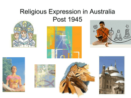 Religious Expression in Australia Post 1945
