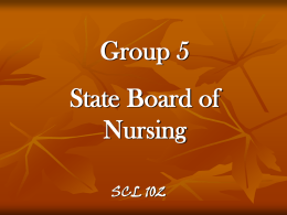 The Role of the State Board of Nursing