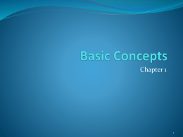 Basic Concepts