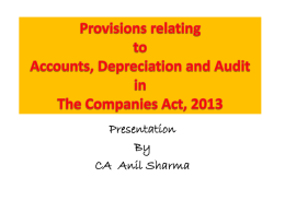 Provisions relating to Accounts and Audit in The Companies