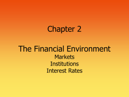 Chapter 2 - The Financial Environment: Markets