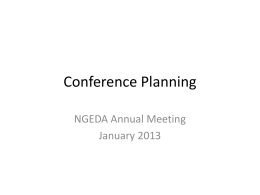 Conference Planning - National Guard Executive Directors