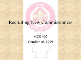 Recruiting New Commissioners