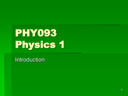 PHY081 Physics (Semester I)