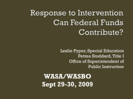 Response to Intervention Funding Issues
