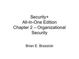 Security+ All-In-One Edition Chapter 1 – General Security