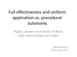 Effectiveness and uniform application vs. procedural autonomy