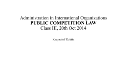 Administration in International Organizations PUBLIC