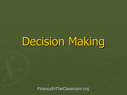 Decision Making - Finance in the Classroom