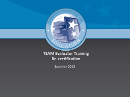 TEAM Evaluator Training Re