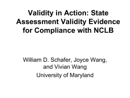 Validity in Action: A Case Study of State Assessment