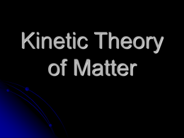 Kinetic Theory of Matter - Evesham Township School District