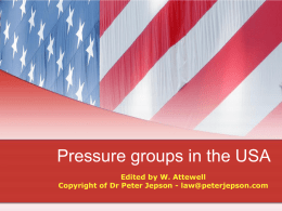 Pressure groups in the USA