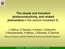 The steady and transient photoconductivity, and related