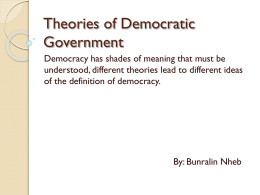Theories of Democratic Government