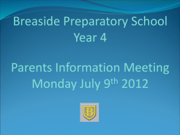 Breaside Prep School Year 2 to Year 3 Transition Meeting