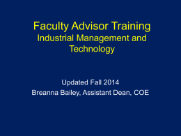 Faculty Advisor Training Civil and Architectural Engineering