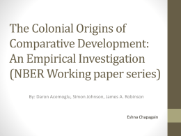 The Colonial Origins of Comparative Development: An