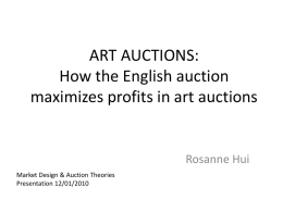 How English auction maximizes profits in art auctions