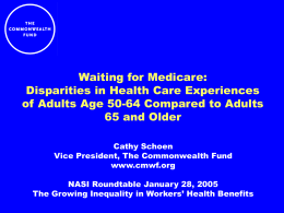 Waiting for Medicare: Health Care Experiences of Adults