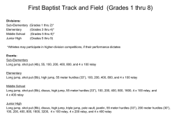 First Baptist Track and Field (Grades 3 thru 8)
