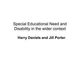 SEN/Disability and classroom practice