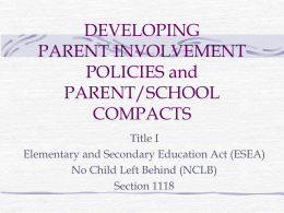 Parent Involvement in the Title I Law