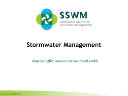Stormwater Management - Sustainable Sanitation and Water