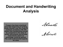 Document and Handwriting Analysis