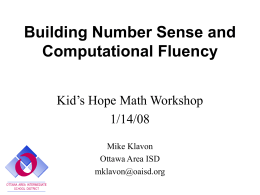 Early Number Concepts and Number Sense