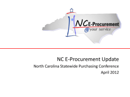 NC E-Procurement Update