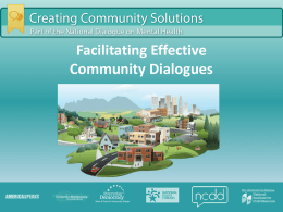 Creating Community Solutions: Facilitating Effective Small
