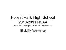 Forest Park High School 2009-10 NCAA National Collegiate
