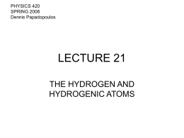 LECTURE 21 - UMD Department of Physics