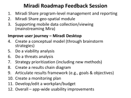 Optimizing Different Miradi User Journeys