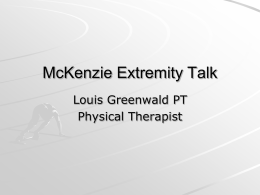 McKenzie Extremity Talk - Athletic Training at Iowa